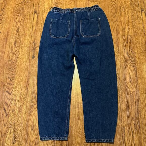 Zara blue denim front pockets size 8 harem pants jeans trendy - Picture 3 of 8